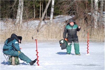 Ice fishing demo in United Kigdom